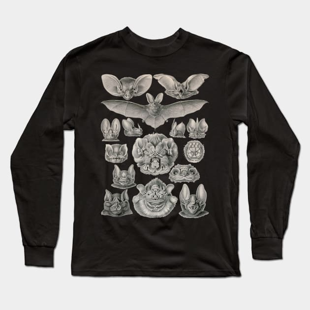 Bat Faces | Nocturnal Flying Mammals Long Sleeve T-Shirt by encycloart